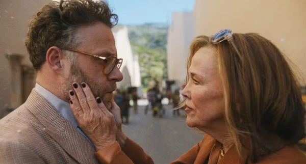 Catherine O'Hara com Seth Rogen em "O Estúdio" por DIvulgação 