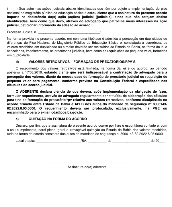 Acordo do piso nacional do magistério na Bahia por Reprodução