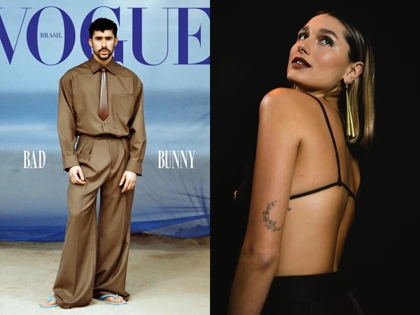 Bad Bunny usa grife de Sasha na capa da revista Vogue Brasil por Divulgação 