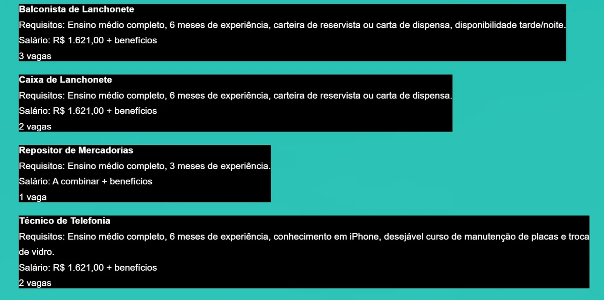Confira vagas de emprego em Salvador por Captura de tela