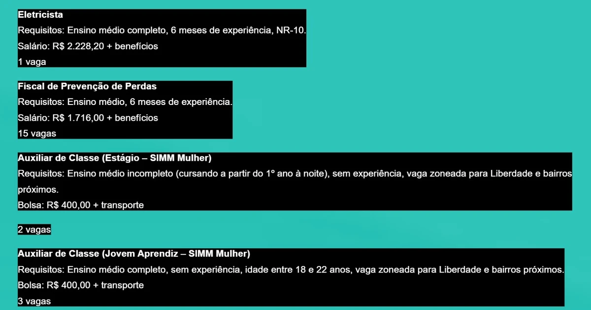 Confira vagas de emprego em Salvador por Captura de tela