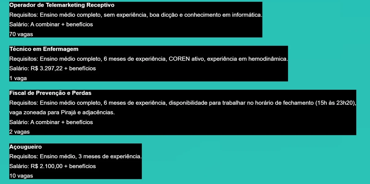 Confira vagas de emprego em Salvador por Captura de tela