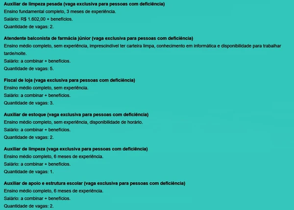 Veja todas as vagas disponíveis por Reprodução