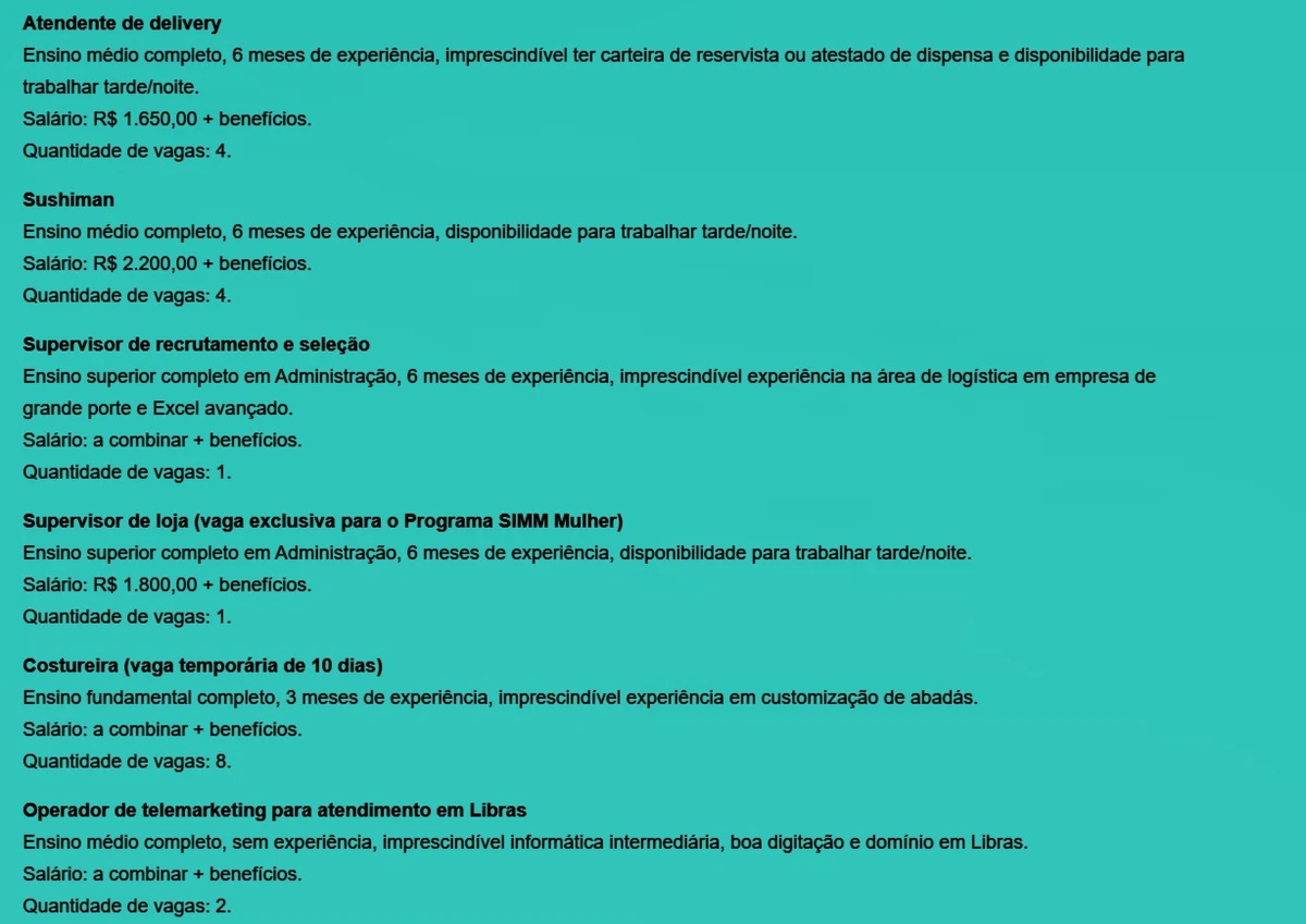 Veja todas as vagas disponíveis por Reprodução