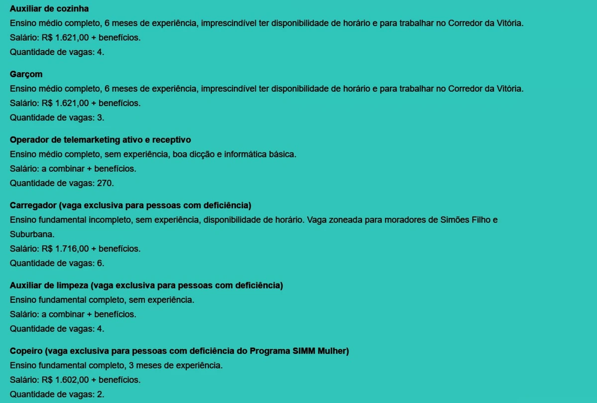 Veja todas as vagas disponíveis por Reprodução