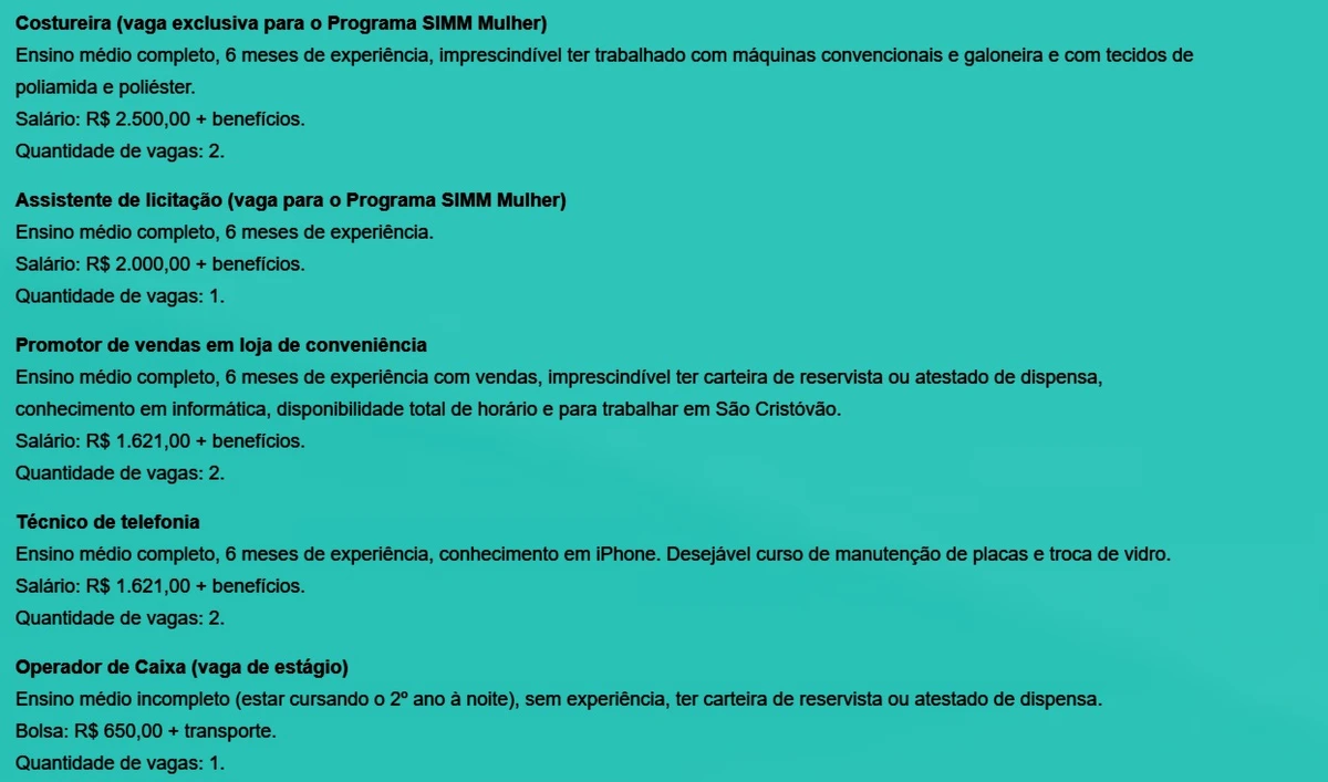 Veja todas as vagas disponíveis por Reprodução