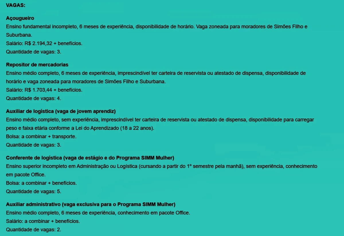 Veja todas as vagas disponíveis por Reprodução