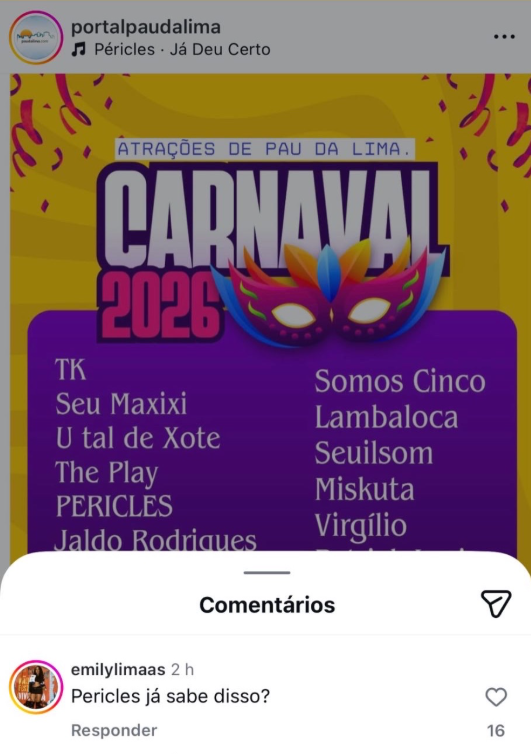 Confusão com nome de artista que vai se apresentar no Carnaval de Salvador movimenta a internet por Reprodução