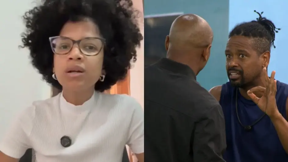 Esposa de Leandro Boneco do BBB 26 se pronuncia após Edilson Capetinha chamá-lo de analfabeto por Reprodução