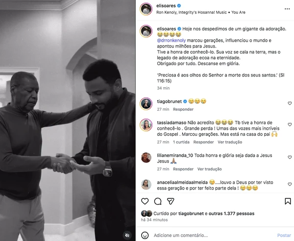 Morre o cantor gospel norte-americano Ron Kenoly, aos 81 anos por Reprodução/Redes Sociais 