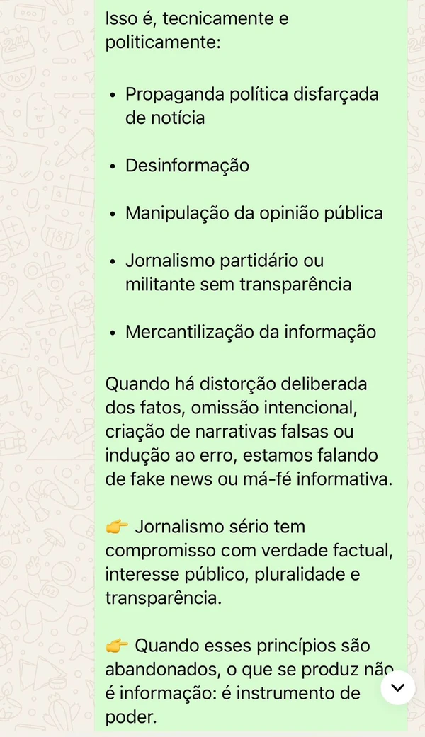 Texto apócrifo 3 por Reprodução/Whatsapp