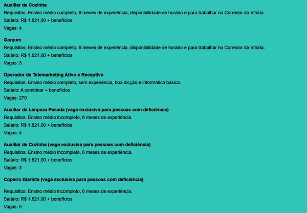 Veja vagas disponíveis por Reprodução