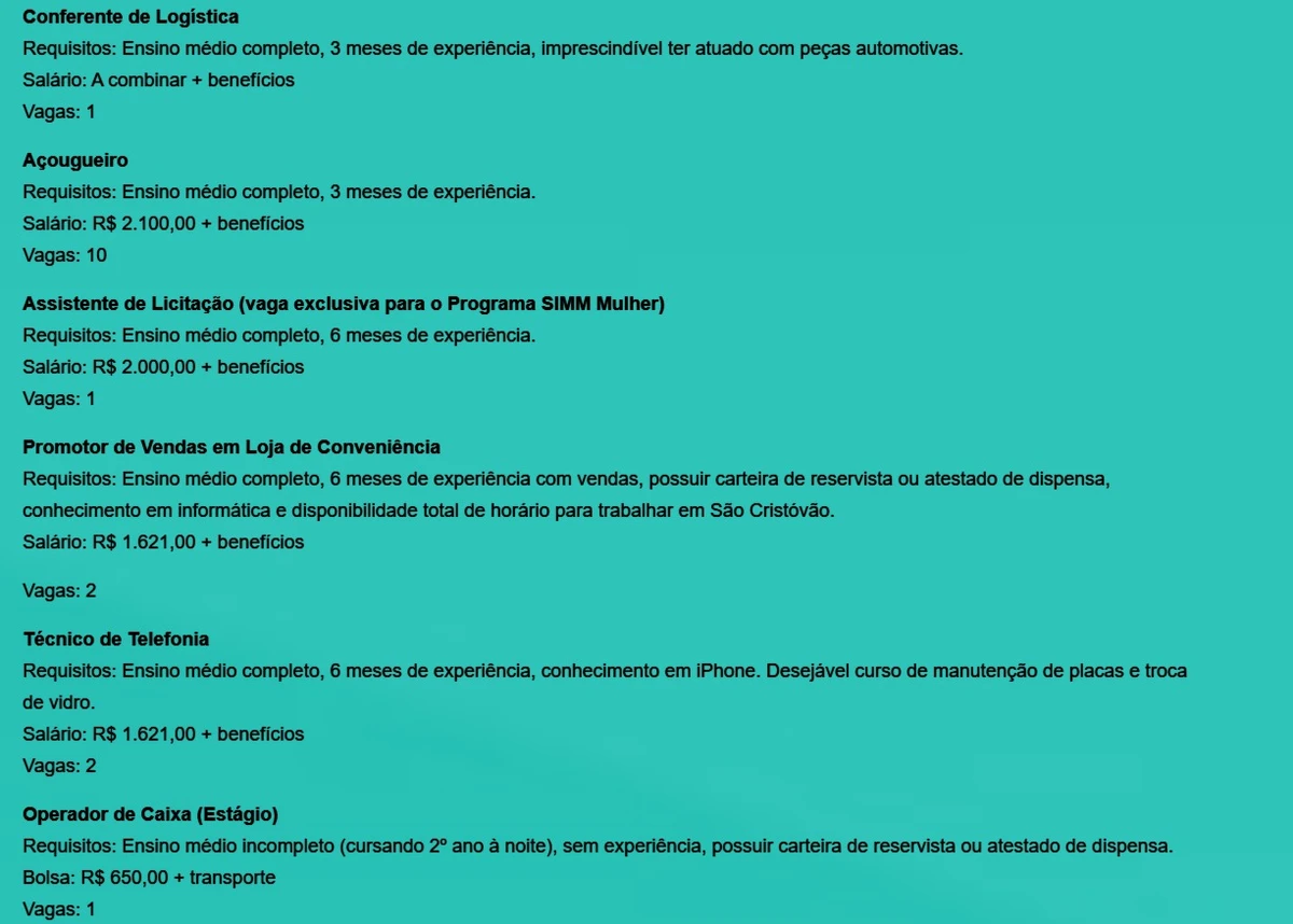 Veja vagas disponíveis por Reprodução