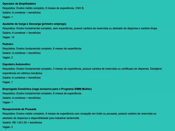 Veja vagas disponíveis por Reprodução