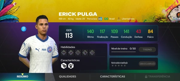 Erick Pulga no EA FC por Reprodução/Redes sociais