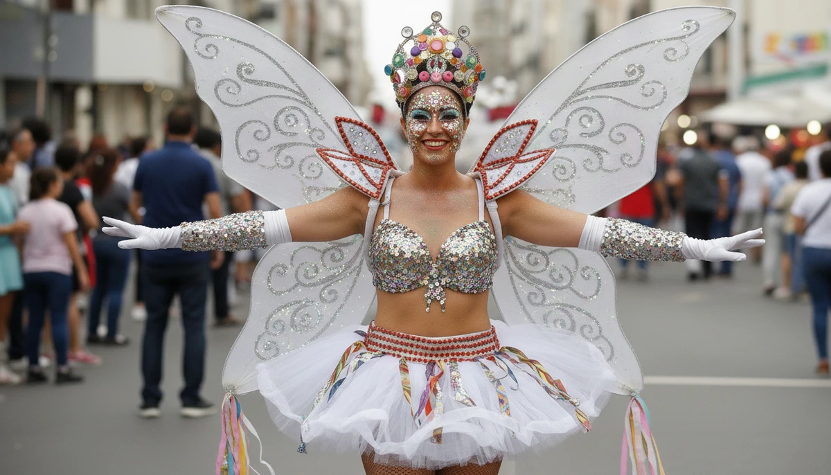 Fantasia para Capricórnio: Vedete clássica, passista elegante ou diva retrô por Imagem gerada por IA