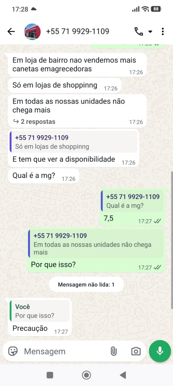 Farmácias de bairro redirecionam compra de canetas emagrecedoras para shoppings por Captura de tela/CORREIO