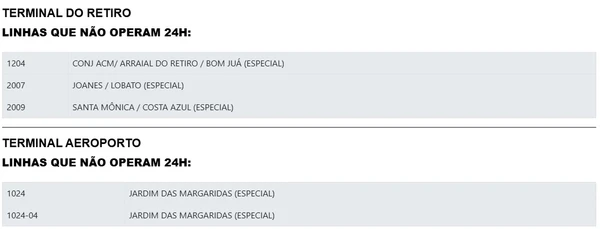 Ônibus com saída dos Terminais do Retiro e Aeroporto por Reprodução