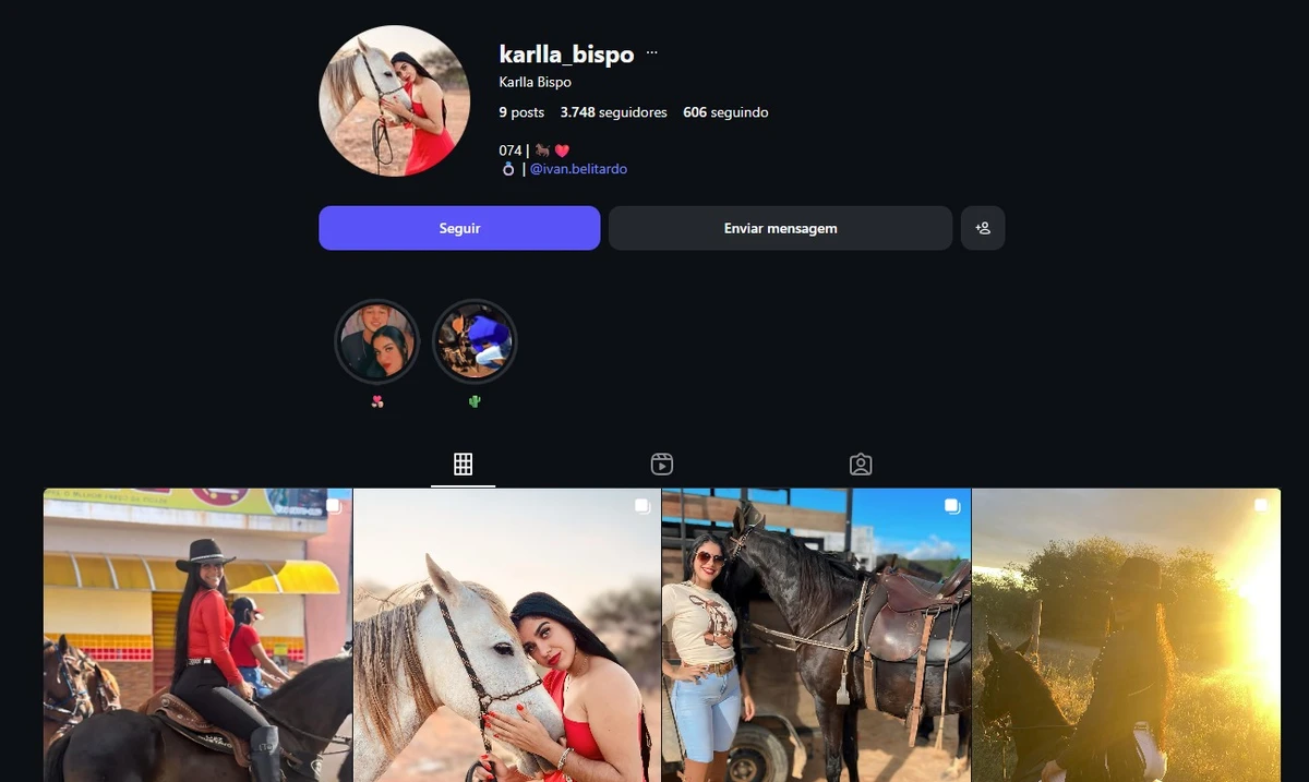 Perfil de Karla Rafaelli por Reprodução/ Redes sociais
