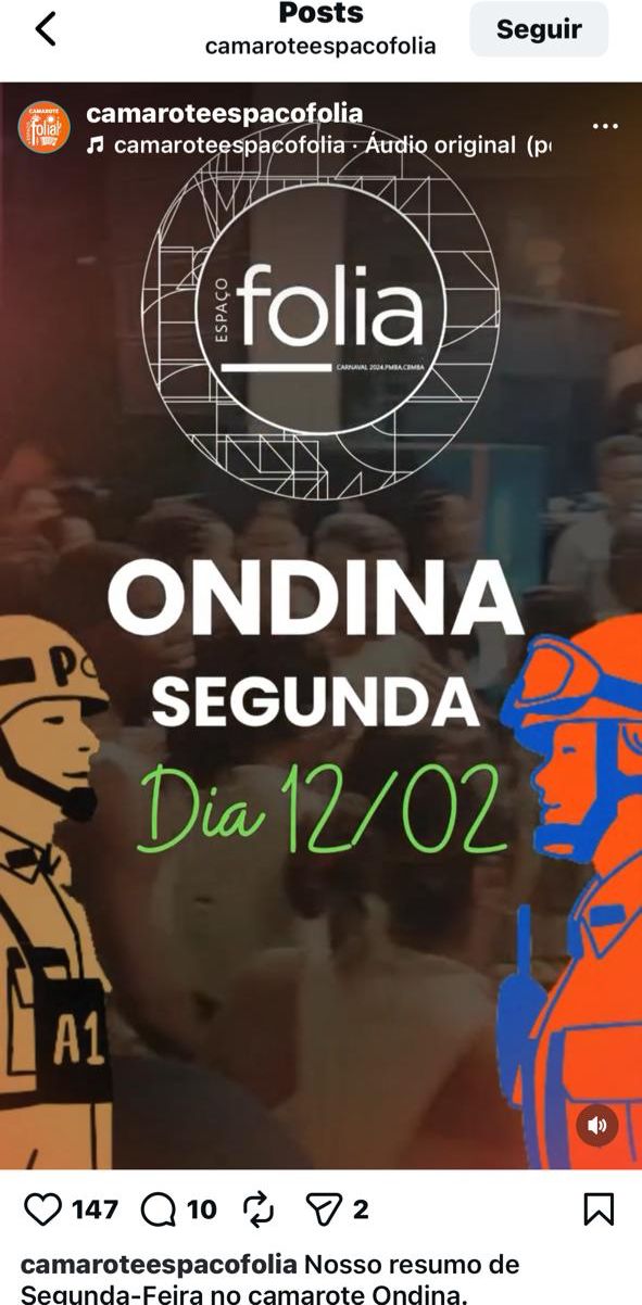 Camarote da PM no Carnaval: veteranos ficam de fora por Divulgação