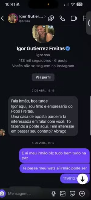 Conversa anexada por Reprodução