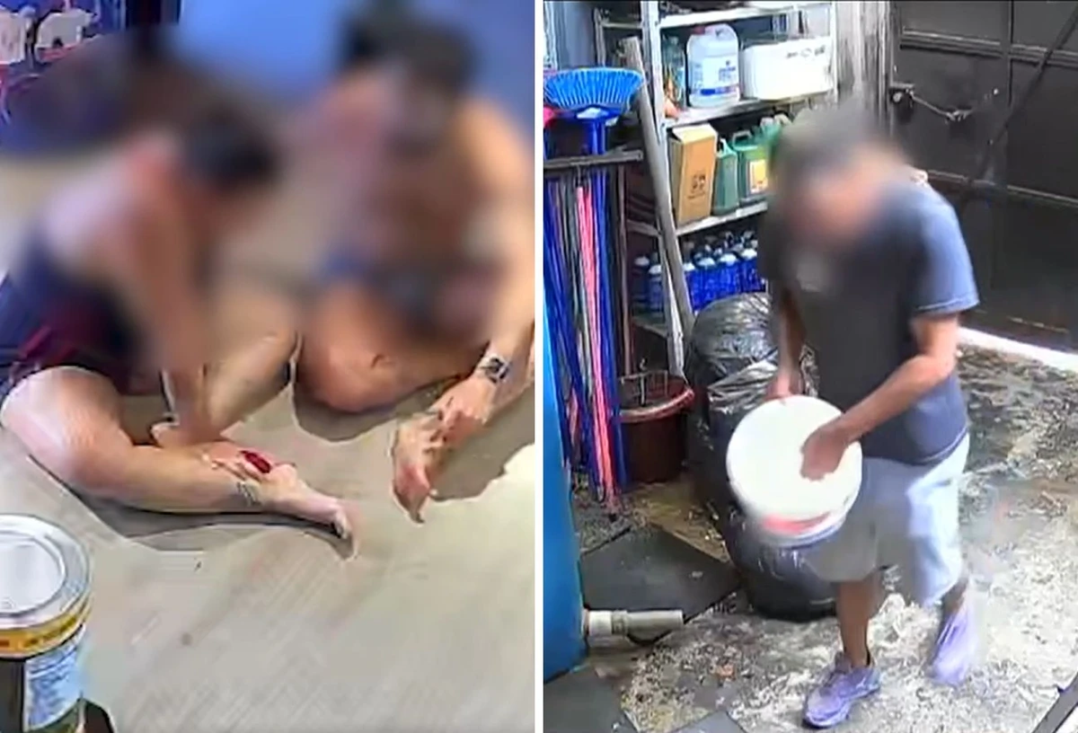 Câmeras de segurança da academia registraram momento em que alunos passaram mal