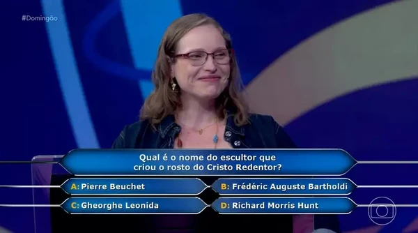 Participante chega até a pergunta do milhão no Domingão, mas desiste por Reprodução/TV Globo 