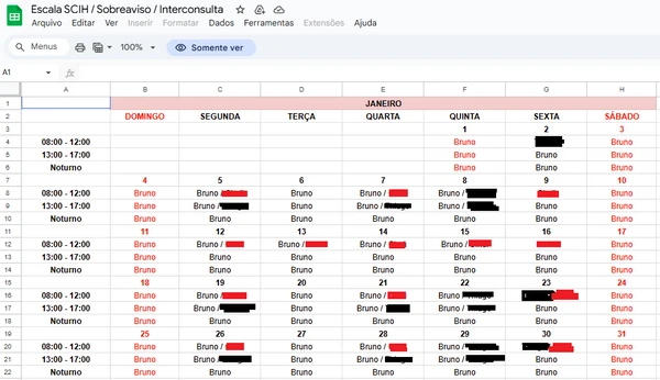 Escala de janeiro por Reprodução