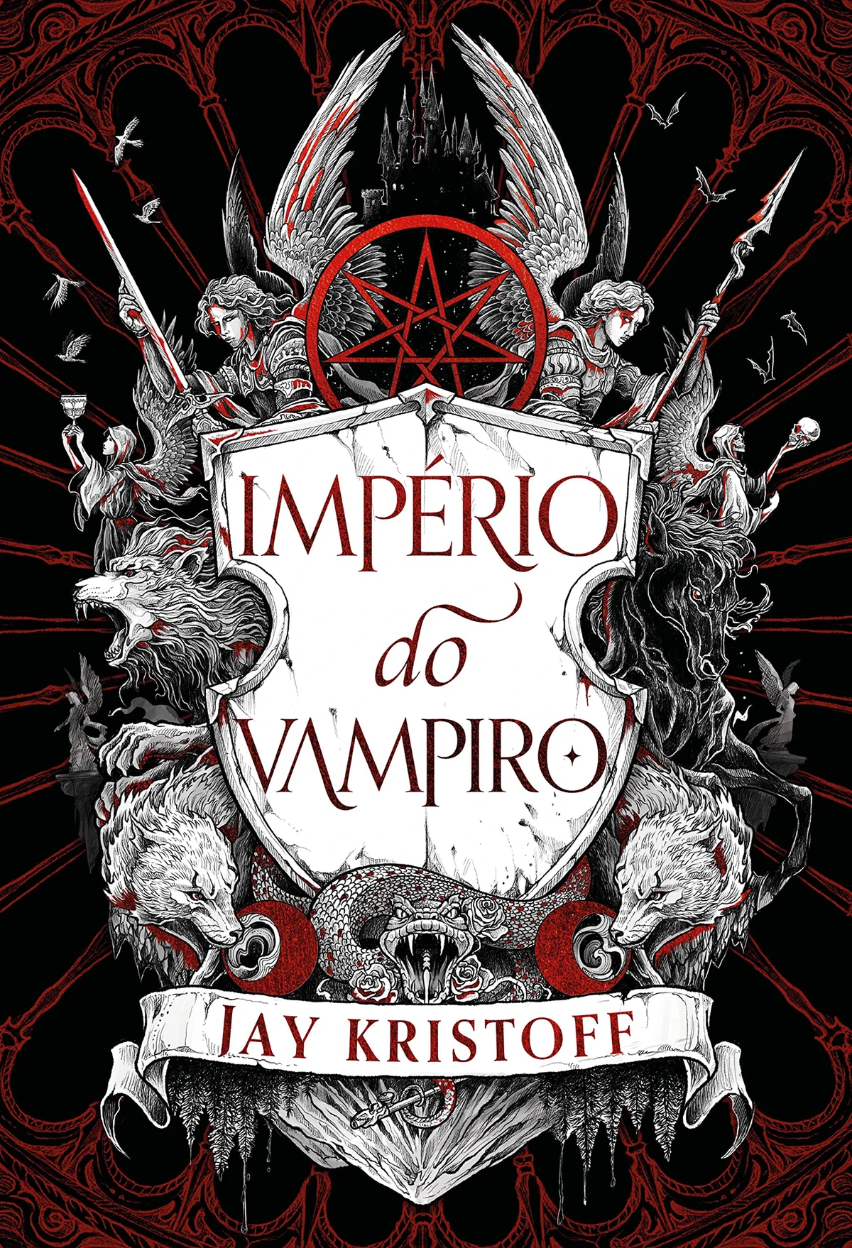 Império do vampiro, de Jay Kristoff (Plataforma 21). Já se passaram 27 longos anos desde o último nascer do sol. Por quase três décadas, os vampiros travaram uma guerra contra a humanidade; construindo seu império eterno ao mesmo tempo em que destruíam o nosso. Agora, apenas algumas pequenas faíscas de luz perduram em um mar de escuridão. Gabriel de León, metade humano e metade monstro, é o último Santo de Prata – membro de uma sagrada irmandade dedicada a defender o reino das criaturas da noite –, e ele é também tudo o que resta entre o mundo e seu fim. por Reprodução