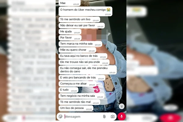 Mensagens enviadas pela adolescente por Reprodução