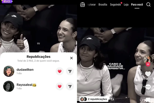 Rayssa Leal e  Duda Wilken por Reprodução