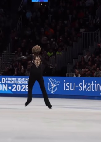 O patinador artístico Ilia Malinin nos Jogos de Inverno 2026 por Reprodução