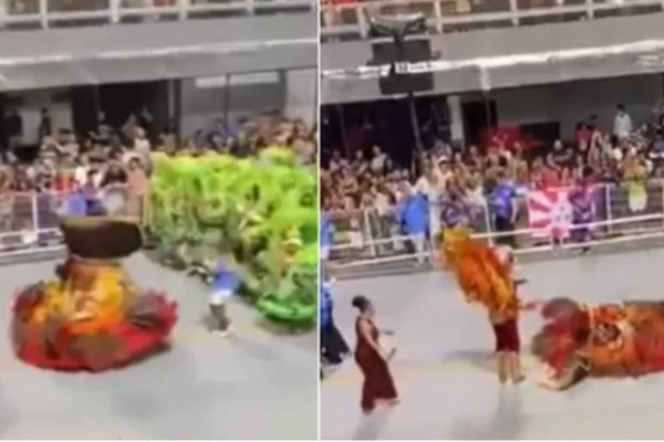 Eles escorregaram em óleo e caíram