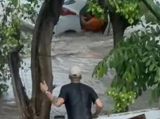 Imagem - Mulher é arrastada por enxurrada e morre ao ficar presa embaixo de carro