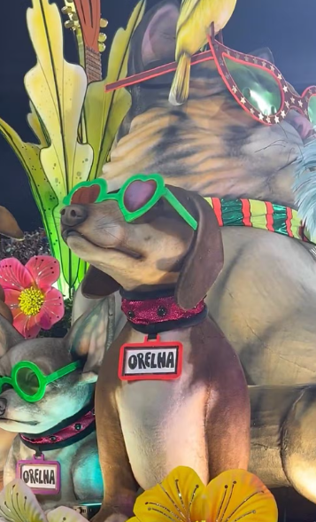 Cão Orelha é homenageado no desfile da Mocidade Independente de Padre Miguel por Reprodução