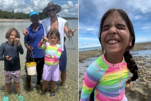 Daniel Cady e as filhas, Marina e Helena Sangalo por Reprodução