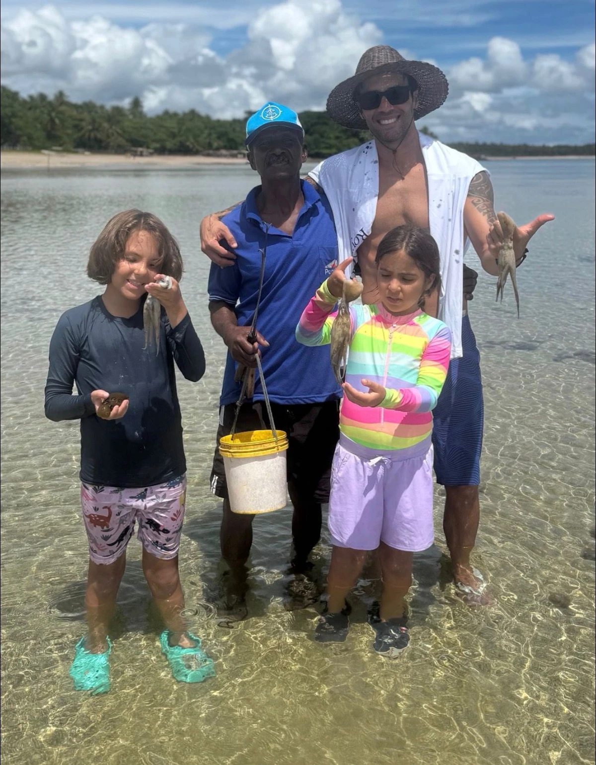 Daniel Cady e as filhas, Marina e Helena Sangalo por Reprodução