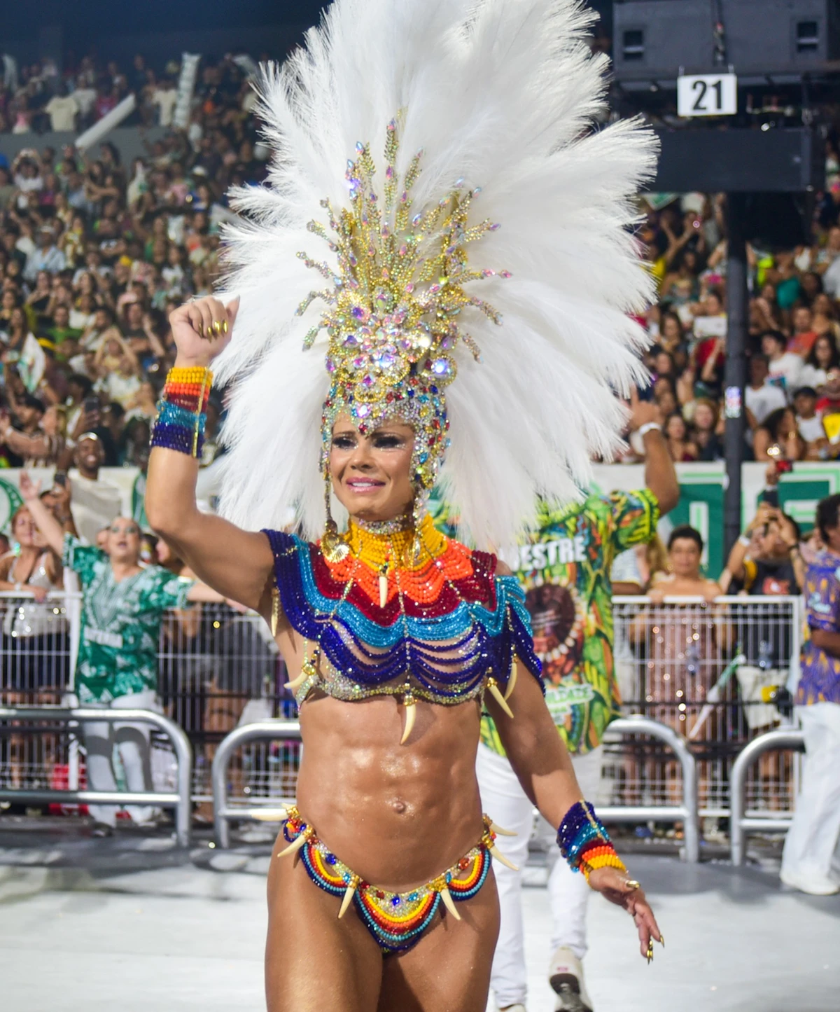 Viviane Araújo usa mesma fantasia que utilizou no desfile de 2012 pela Mancha verde para desfile do acesso 1 das escolas de samba de SP por Edu Araujo/ Agnews 