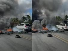 Imagem - Estrada é bloqueada por produtores rurais após conflito por terras na Bahia