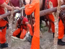 Imagem - Pai e filho são resgatados após queda em poço de 10 metros na Bahia