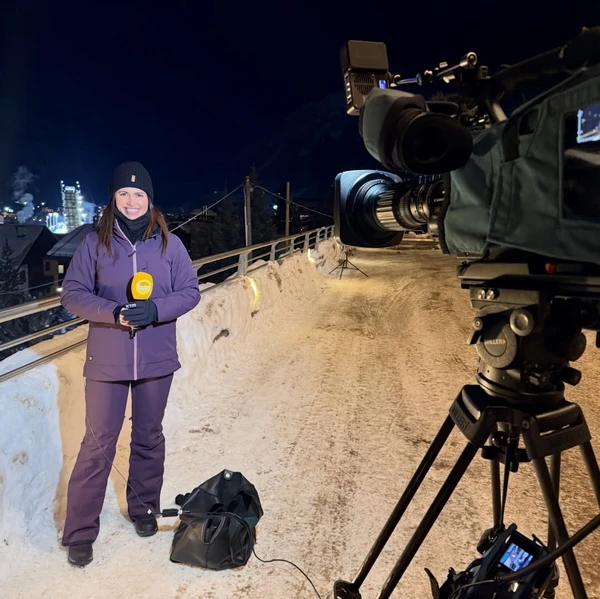 Danika Mason na cobertura dos Jogos Olímpicos de Inverno, na Itália por Reprodução/Instagram
