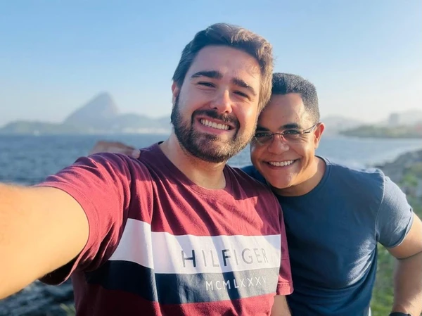 Marcelo Pereira e o dentista Lourenço Albarello por Reprodução/Instagram