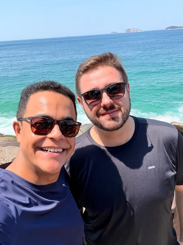 Marcelo Pereira e o dentista Lourenço Albarello por Reprodução/Instagram