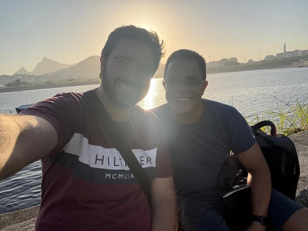 Marcelo Pereira e o dentista Lourenço Albarello por Reprodução/Instagram