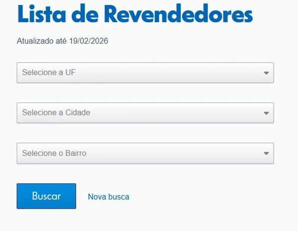 Clique em Lista de Revendedores por Reprodução