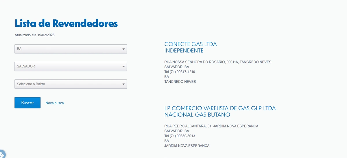 A lista com os revendedores credenciados vai aparecer ao lado por Reprodução