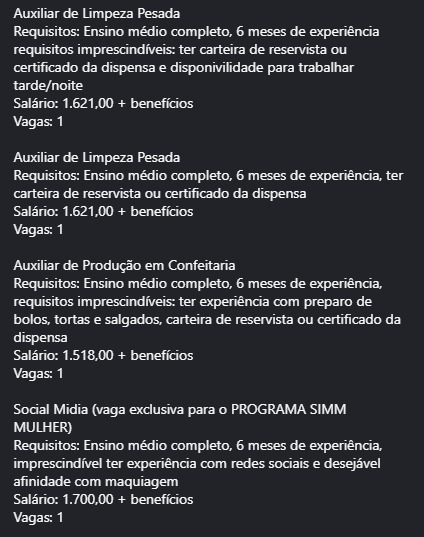 Vagas disponíveis nesta sexta (20) por Reprodução