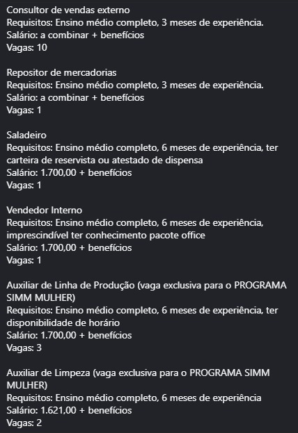 Vagas disponíveis nesta sexta (20) por Reprodução