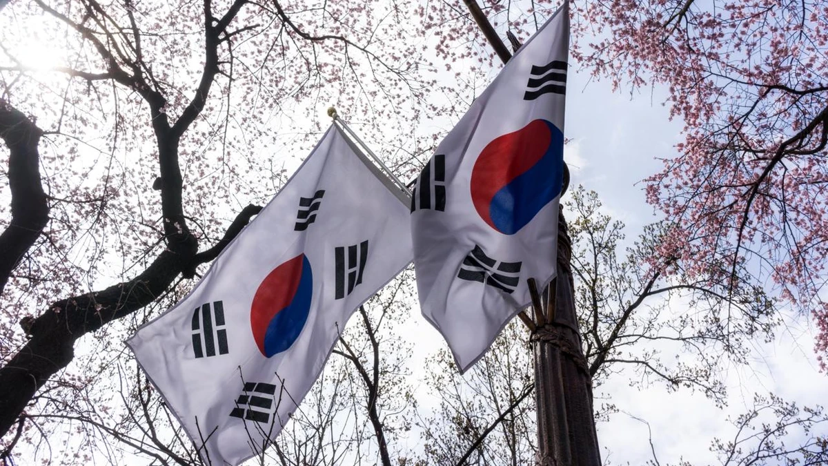 Bandeiras da Coreia do Sul por acervo pessoal e Canva