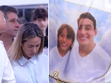 Imagem - Mãe e coleguinhas aparecem abalados em missa de 7° dia de filhos mortos pelo próprio pai em Itumbiara